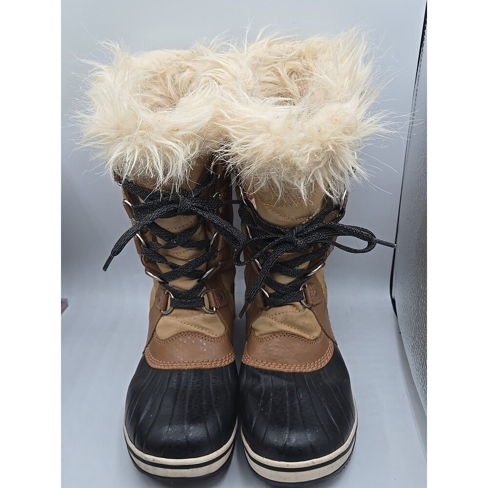 Sorel Tofino Winter Boots Womens 5 Mid Calf Faux Fur Waterproof Beige NY2419-373